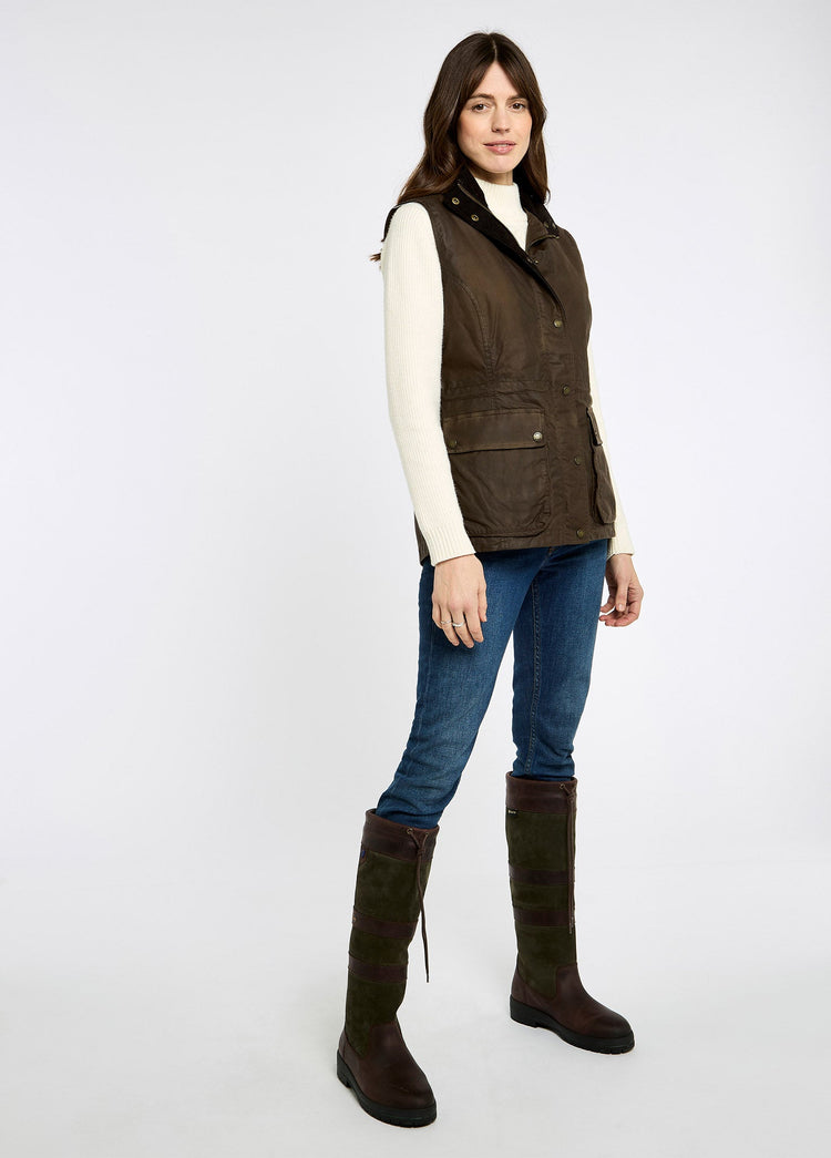 Gilet en coton ciré Rathsallagh - Café