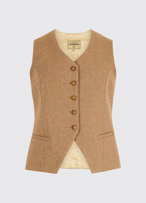 Gilet cintré en tweed Robinswood - Camel Twill
