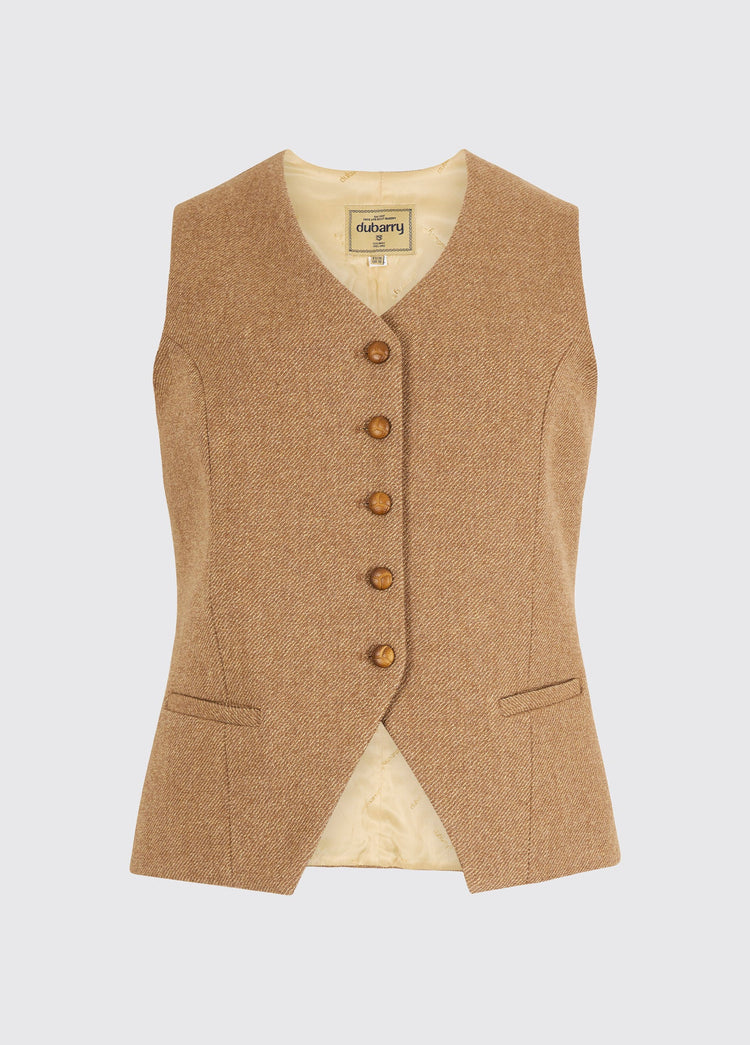 Gilet cintré en tweed Robinswood - Camel Twill