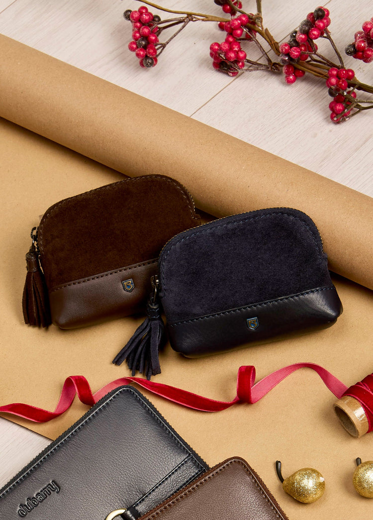 Porte-monnaie en daim Richmond - French Navy